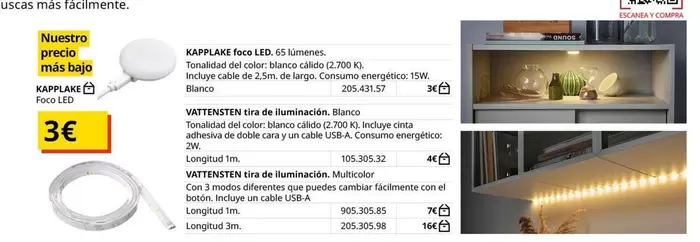 Oferta de Kapplake - Foco Led por 3€ en IKEA