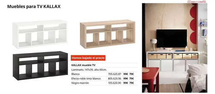 Oferta de Kallax Mueble TV por 79€ en IKEA