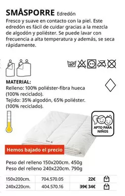 Oferta de Smasporre - Edredon por 22€ en IKEA