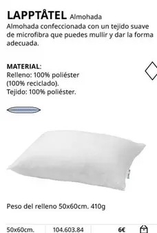 Oferta de Lapptåtel Almohada por 6€ en IKEA