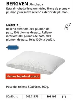 Oferta de Bergven Almohada por 49€ en IKEA