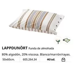 Oferta de Lappdunört Funda De Almohada por 4€ en IKEA