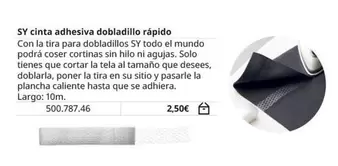 Oferta de Sy Cinta Adhesiva Dobladillo Rápido por 2,5€ en IKEA