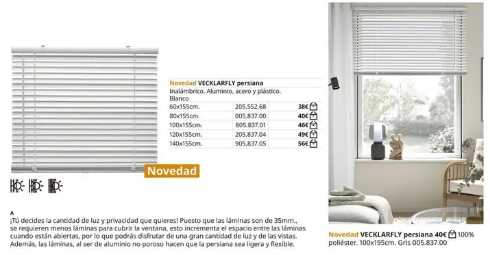 Oferta de Vecklarfly Persiana por 38€ en IKEA