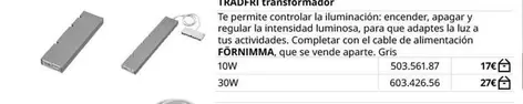 Oferta de Tradfri Transformador por 17€ en IKEA