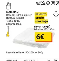 Oferta de Silvertopp Edredón por 6€ en IKEA