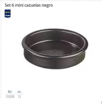 Oferta de Set 6 Mini Cazuelas Negro en Makro