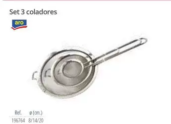 Oferta de Aro - Set 3 Coladores en Makro