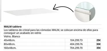 Oferta de Malm - Tablero por 25€ en IKEA