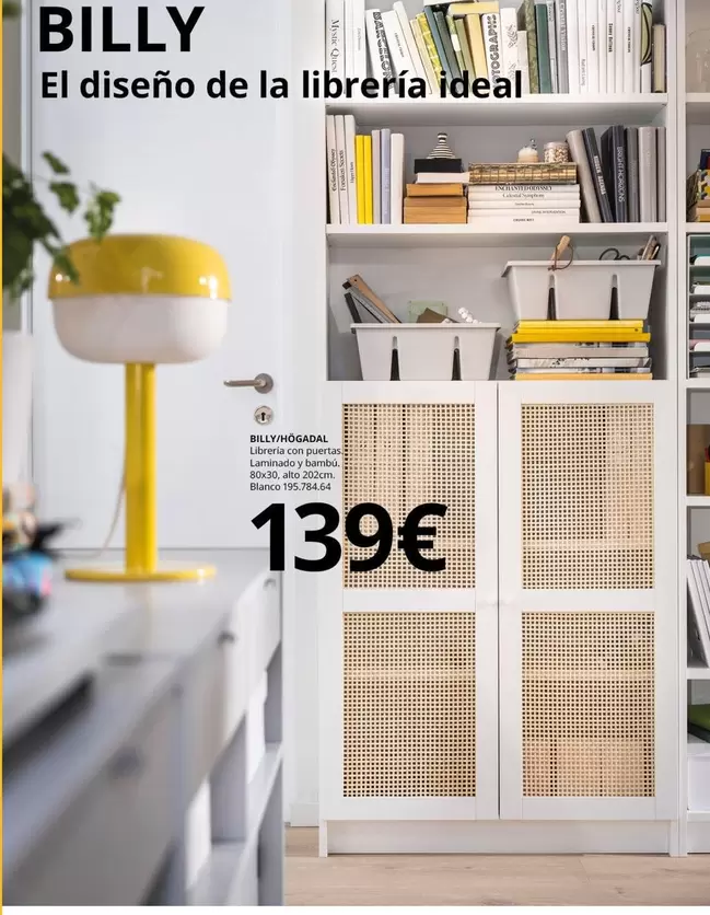 Oferta de Billy/Högadal Librería Con Puertas por 139€ en IKEA