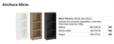 Oferta de Billy Librería por 29€ en IKEA