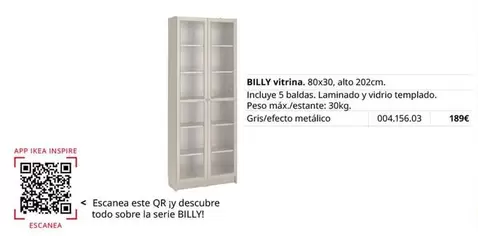 Oferta de Billy - Vitrina por 189€ en IKEA