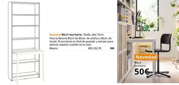 Oferta de Billy - Escritorio por 50€ en IKEA