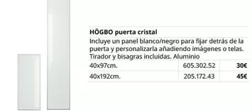 Oferta de Hogbo - Puerta Cristal por 30€ en IKEA