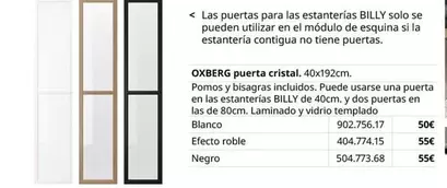 Oferta de Oxberg Puerta Cristal por 50€ en IKEA