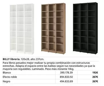 Oferta de Billy Librería por 192€ en IKEA