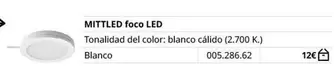 Oferta de Mittled Foco LED por 12€ en IKEA