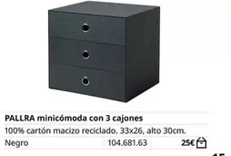 Oferta de Pallra - Minicomoda Con 3 Cajones por 25€ en IKEA