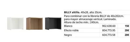 Oferta de Billy - Altillo por 15€ en IKEA