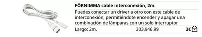 Oferta de Förnimma Cable Interconexión por 3€ en IKEA