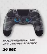 Oferta de Gioteck - Mando Wireless Vx-4 Rgb Dark Camo Ps4 por 29,99€ en Toy Planet