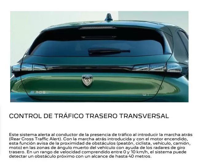 Oferta de Control De Trafico Traseros Transversar en Peugeot