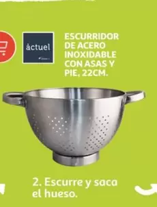 Oferta de Escurridor De Acero Inoxidable Con Asas Y Pie, 22cm por 1,99€ en Alcampo