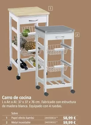 Oferta de Carro De Cocina por 58,99€ en BAUHAUS