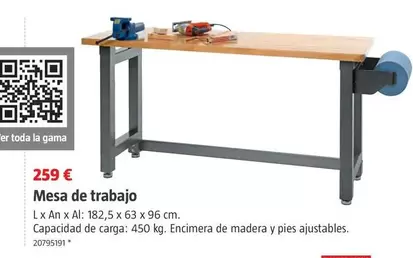 Oferta de Mesa De Trabajo por 259€ en BAUHAUS