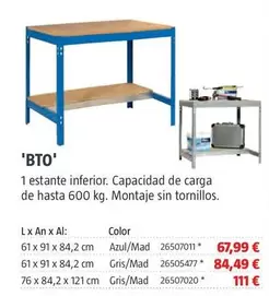 Oferta de Banco De Trabajo 'BTO' por 67,99€ en BAUHAUS