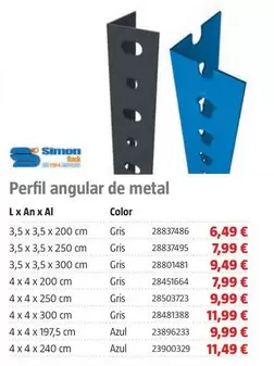 Oferta de Simon - Perfil Angular De Metal por 6,49€ en BAUHAUS