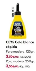 Oferta de Ceys - Cola Blanca Rapida por 2,5€ en BricoCentro