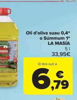 Oferta de La Masía - Aceite De Oliva Suave 0,4º O Sumum 1âº  por 33,95€ en Carrefour