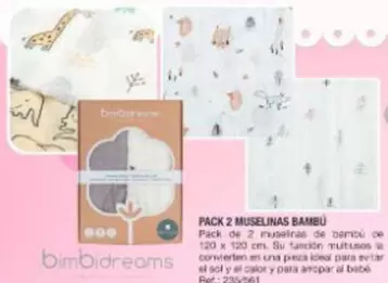 Oferta de Bambú - Pack 2 Muselinas  en Todojuguete