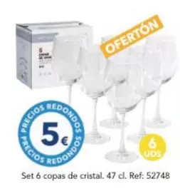 Oferta de Cristal - Set 6 Copas De por 5€ en Tiendas MGI