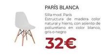 Oferta de París Blanca Silla Mod por 32€ en HiperMueble Canarias