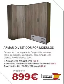 Oferta de Armario Vestidor Por Módulos por 899€ en HiperMueble Canarias