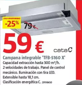 Oferta de Cata - Campana Integrable 'TFB-5160 X' por 59€ en BAUHAUS