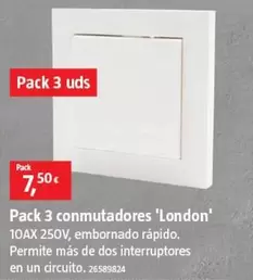 Oferta de Pack 3 Conmutadores 'London' por 7,5€ en BAUHAUS