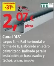 Oferta de Thu Ceiling Solutions - Canal '48' por 2,07€ en BAUHAUS