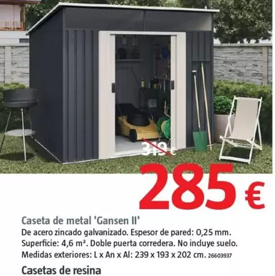 Oferta de Caseta De Metal 'Gansen II' por 285€ en BAUHAUS