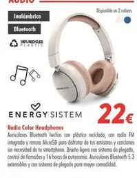 Oferta de Energy Sistem - Radio Color Headphones por 22€ en Zbitt