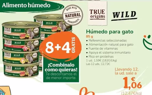 Oferta de True Origins Wild - Humedo Para Gato por 1,59€ en Tiendanimal