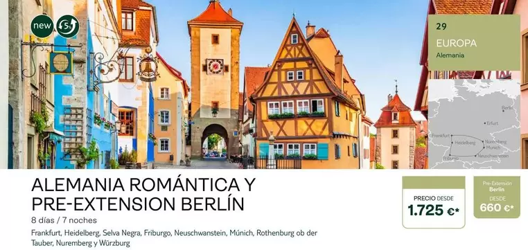 Oferta de Alemania Romántica Y Pre-extension Berlin por 1725€ en Tui Travel PLC