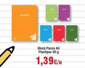 Oferta de Block - Nexipack -  Pacsa A6 Plastipac por 1,39€ en Froiz