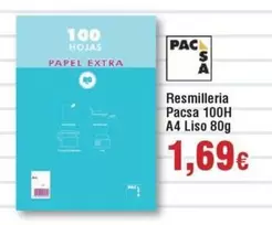 Oferta de Pacsa - Pacsa - Resmilleria A4 Liso por 1,69€ en Froiz