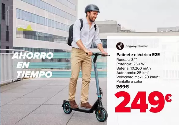 Oferta de Segway Ninebot - Patinete Eléctrico E2E por 249€ en Carrefour