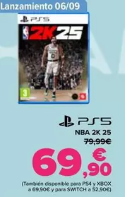 Oferta de Sony - Nba 2k 25 por 69,9€ en Carrefour