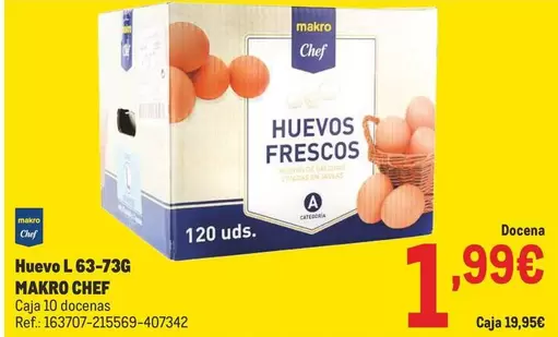 Oferta de Makro Chef - Huevo L  por 1,99€ en Makro