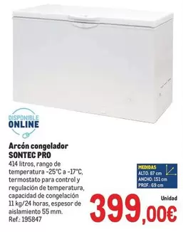 Oferta de Control - Sontec - Arcon Congelador por 399€ en Makro